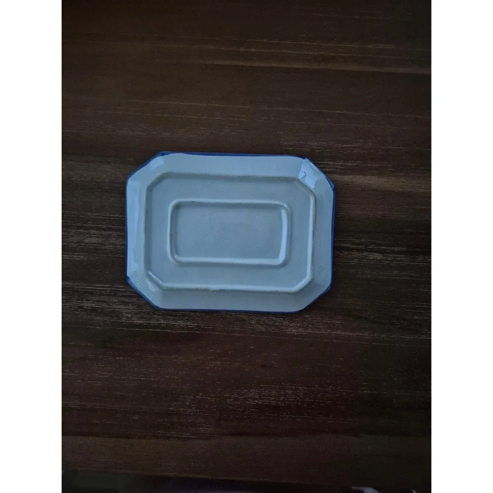 Unbranded‎ Serving Tray Unisex 9x6 White Blue Floral Fruit Folk Art Platter